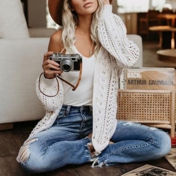 Cable Knit Oversized Cocoon Cardigan - Picture 1 of 9